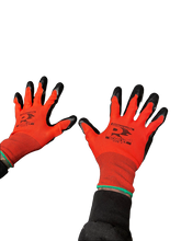 Scarlet nitrile dipped gloves, size 9, medium