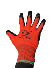 Scarlet nitrile dipped gloves, size 9, medium
